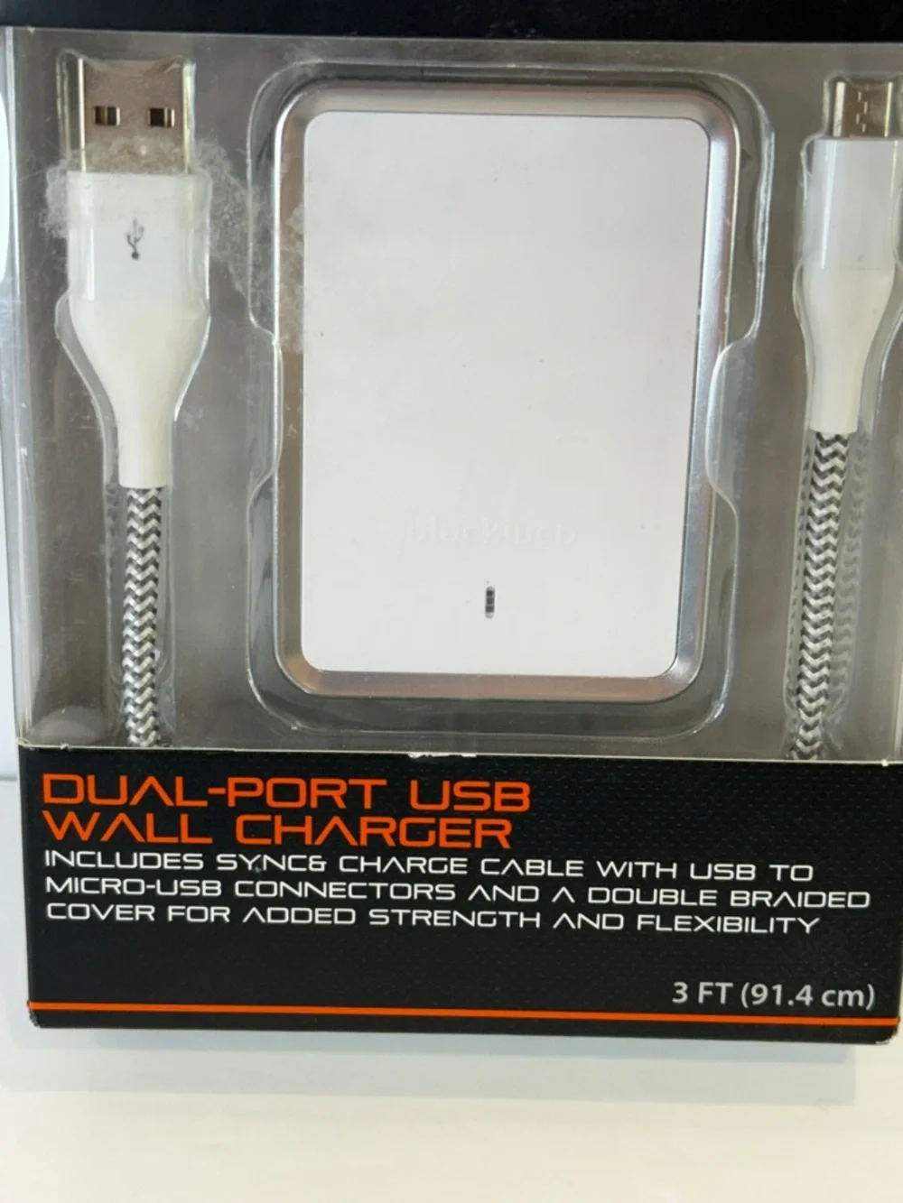 🆕 Blackweb Dual USB Wall Charger 4.8A Fast Charge + 3FT Micro USB Cable